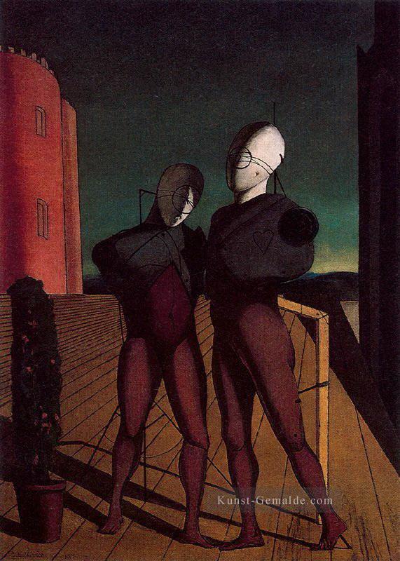 Das Duo die Modelle des roten Turms 1915 Giorgio de Chirico Metaphysischen Surrealismus Ölgemälde